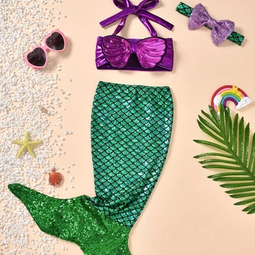 Traje de baño para niña de sirena