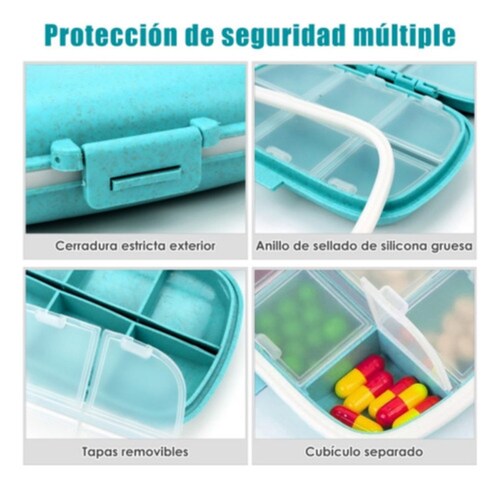 Pastilleros Organizador Y Cortador De Pastillas Triturador Azul