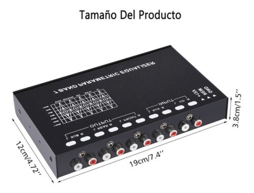 Ecualizador Para Auto Ajustable 7 Bandas Eq Ecualizador 12v Negro