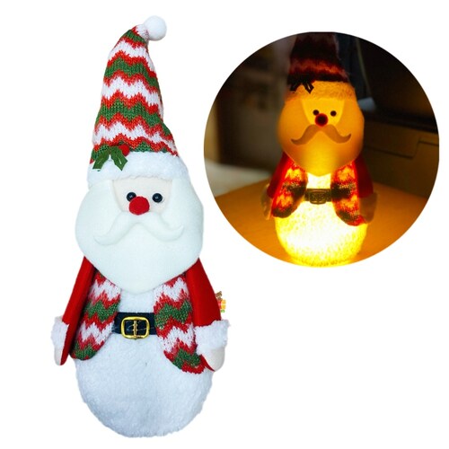 Muñeco Navideños Santa Claus Luminosos Decoración Navidad 30cm