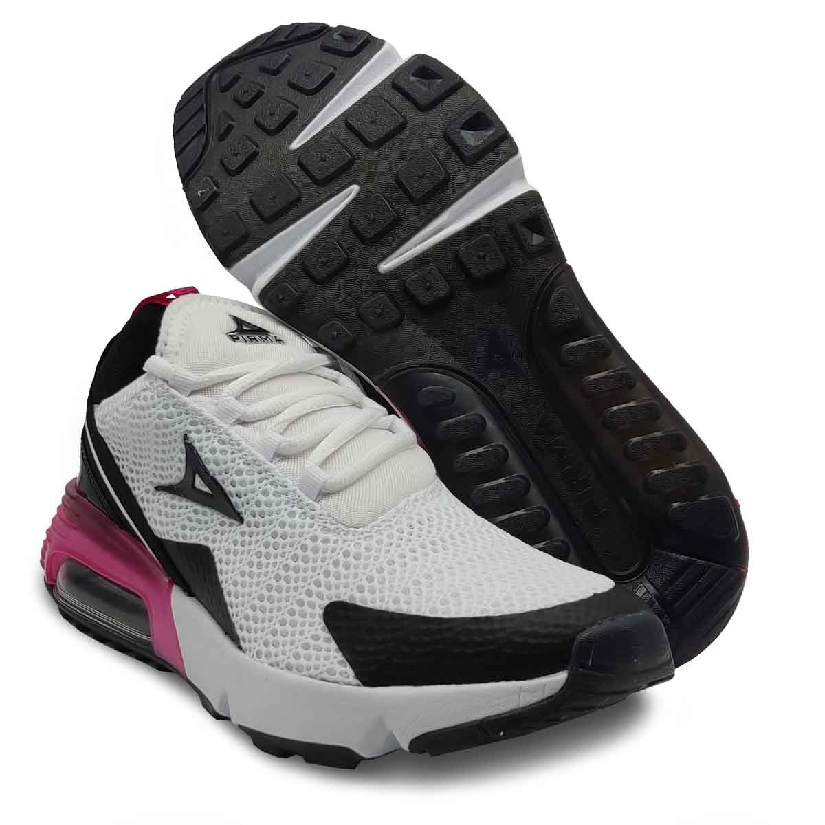 Tenis Pirma 5059 Blanco Negro Rosa Mujer Deportivo Runing Correr