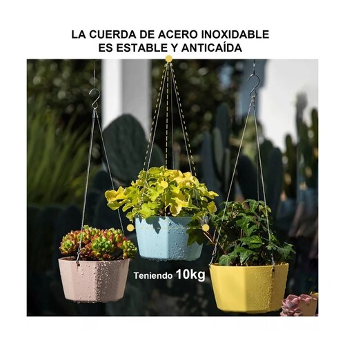 Maceta Colgante Con Gancho Y Cadena Para Interior/exterior 