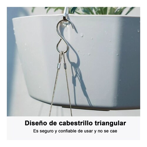 Maceta Colgante Con Gancho Y Cadena Para Interior/exterior 