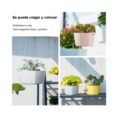 Maceta Colgante Con Gancho Y Cadena Para Interior/exterior 