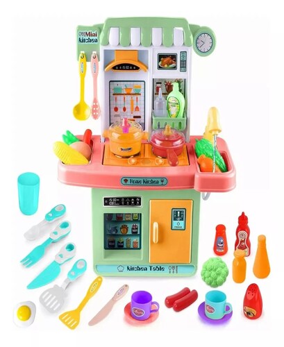 Cocina Juguete Termosellado Cocinita Infantil 33 Piezas.