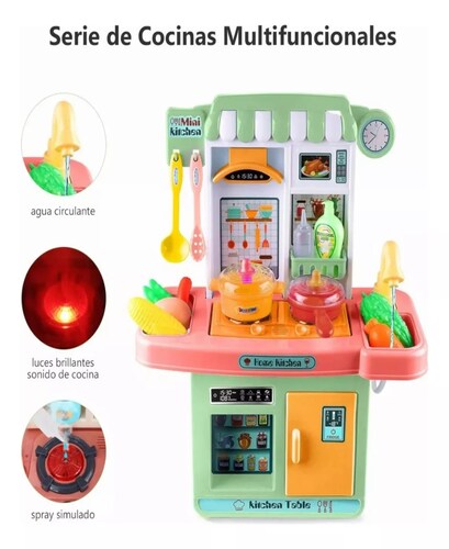 Cocina Juguete Termosellado Cocinita Infantil 33 Piezas.