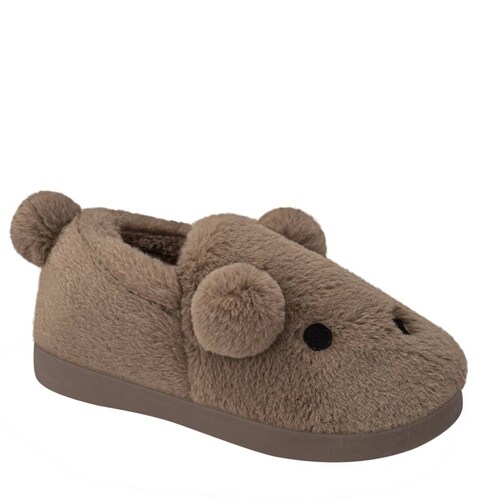 Pantuflas café de mujer con osito, Love to Lounge, mod. 1056546