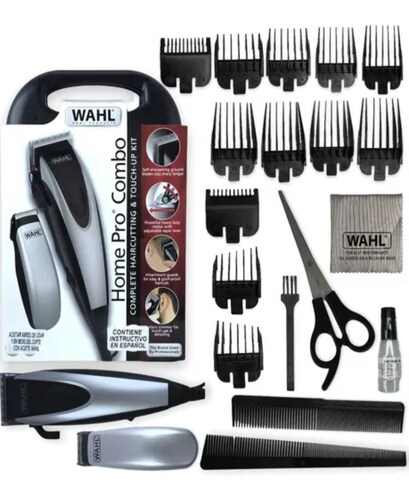 Maquina Wahl® Cortadora Y Terminadora Cabello Home Pro Combo Color Plateado/negro.