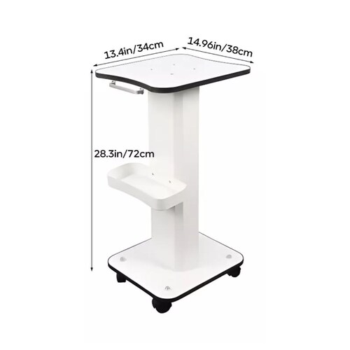 Mesa Carrito Auxiliar para Spa Estetica, Color Blanco 