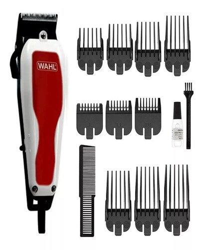 Recortadora Wahl Complete Haircutting 17PC Kit 79420-200 roja y blanca.