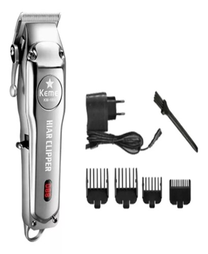 Cortadora de pelo Kemei KM-1996 plata 110V/240V.