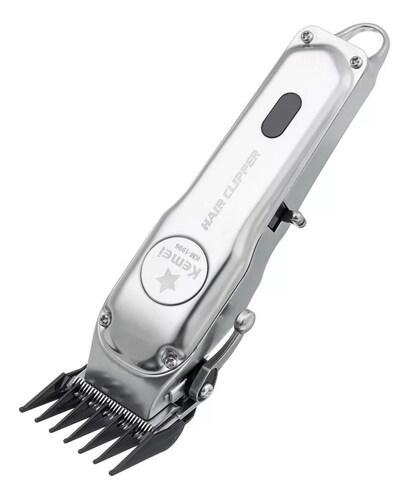Cortadora de pelo Kemei KM-1996 plata 110V/240V.