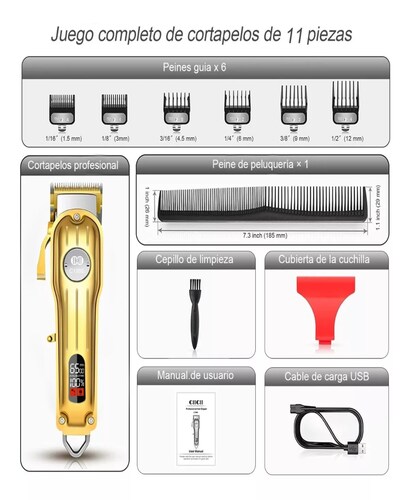 Maquina Para Cortar Cabello Pelo Cortadora De Cabello Kit.