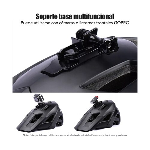 Casco De Bicicleta Mtb Con Luz Trasera Y Soporte Gopro