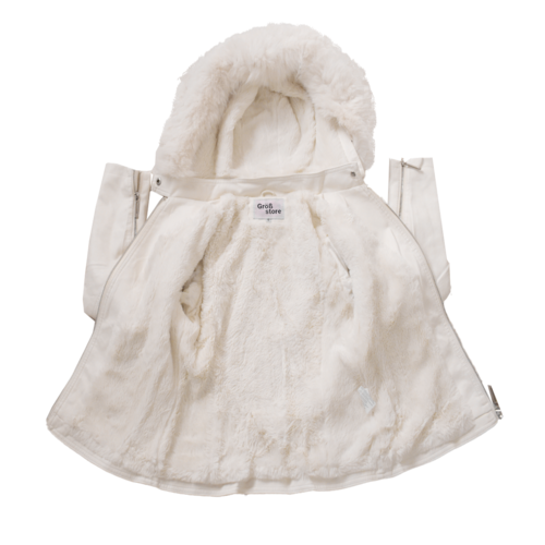 Chamarra Piel Con Felpa Gorro Desmontable Cuero Pu.