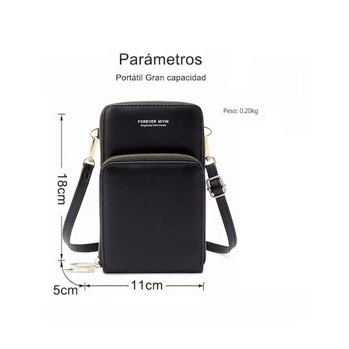 Bolsa Bandolera Cruzada Mujer Monedero Carteras Mochila Dama Negro