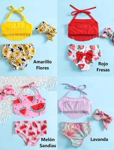 Traje de baño para niña 3 piezas
