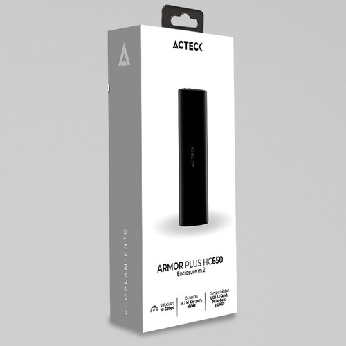 Case Enclosure ACTECK ARMOR PLUS HC650 10 GBbps M.2 USB-C Negro AC-936460 