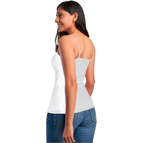 Blusa de Tirantes Mujer Color Blanco Unitalla, Stretch, Casual, Basica, Sin Mangas, Playera, Camiseta, Uso Diario