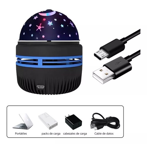 Lámpara Noche Mesa Proyector De Estrellas Niños Usb O Pilas