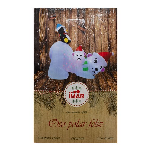 Inflable Navideño Oso Polar Gorro De Navidad Amigos 2.10mts