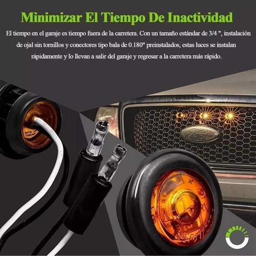 Set 50pzs Plafones Led Cromado Para Camión Trailer Micro 12v