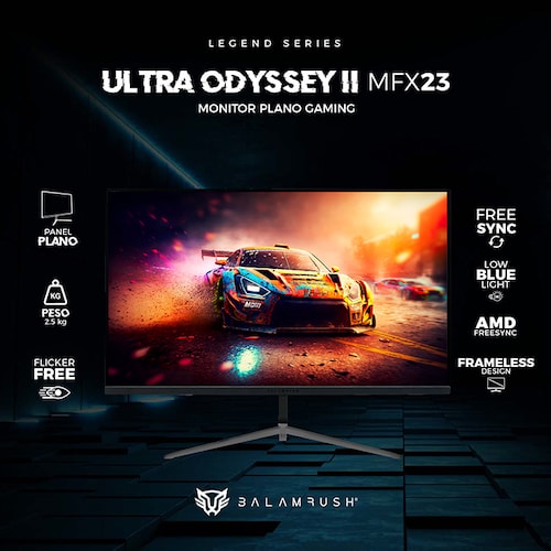 Monitor Gamer 23.8 BALAM RUSH ULTRA ODYSSEY II MFX23 1ms 100Hz FHD IPS LED HDMI Negro BR-938358 