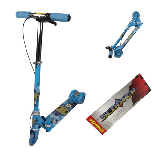 Patin del Diablo Scooter Tres Llantas con Luz y Freno de Mano  - Azul.