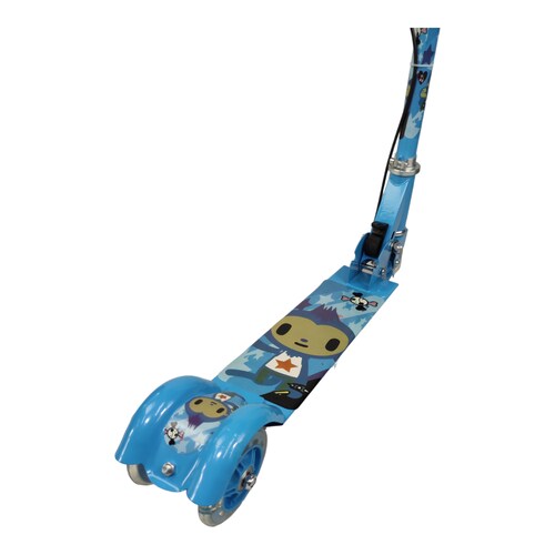 Patin del Diablo Scooter Tres Llantas con Luz y Freno de Mano  - Azul.