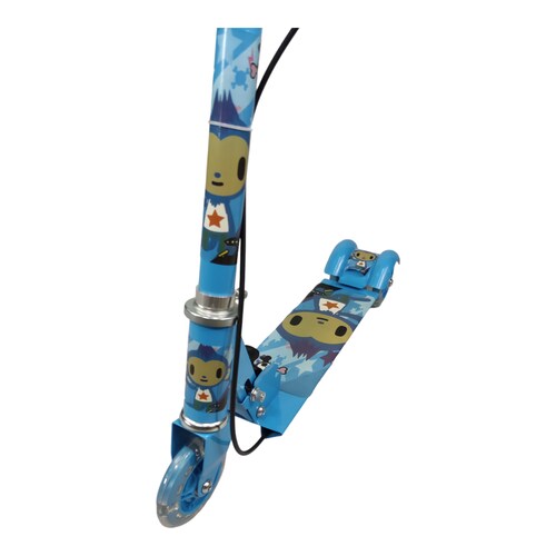 Patin del Diablo Scooter Tres Llantas con Luz y Freno de Mano  - Azul.