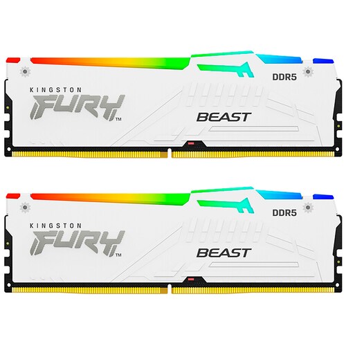 Memoria RAM DDR5 64GB 5600MT/s KINGSTON FURY BEAST RGB 2x32GB Blanco KF556C36BWEAK2-64 