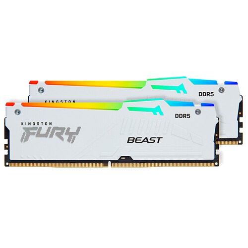 Memoria RAM DDR5 64GB 5600MT/s KINGSTON FURY BEAST RGB 2x32GB Blanco KF556C36BWEAK2-64 