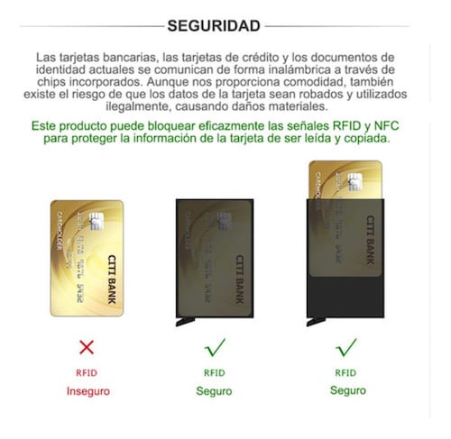 Cartera De Hombre Con Tarjetero De Aluminio Protección Rfid, Color Marrón con Plata