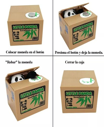 Hucha Panda Roba Moneda De Dinero Electronica Sonido Regalo.