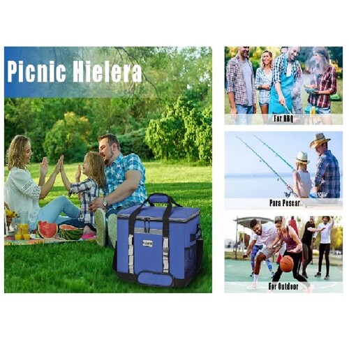 Hielera Portatil Bolsa Termica Mochila 48l/65 Latas Azul