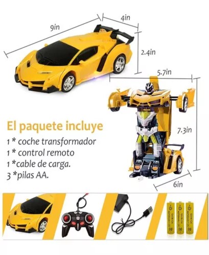 2 En 1 Eléctrico Rc Coche Deformación Robots Niños Niños Jug.