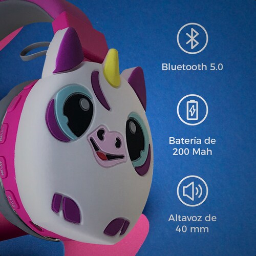 Audífonos Estéreo Bluetooth Infantil Fashion&Cute Unicornio..