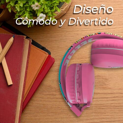 Audífonos Estéreo Bluetooth Infantil Fashion&Cute Color Rosa.