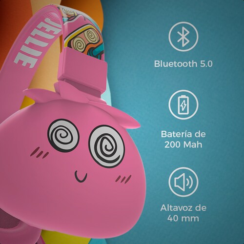 Audífonos Estéreo Bluetooth Infantil Fashion&Cute Color Rosa.