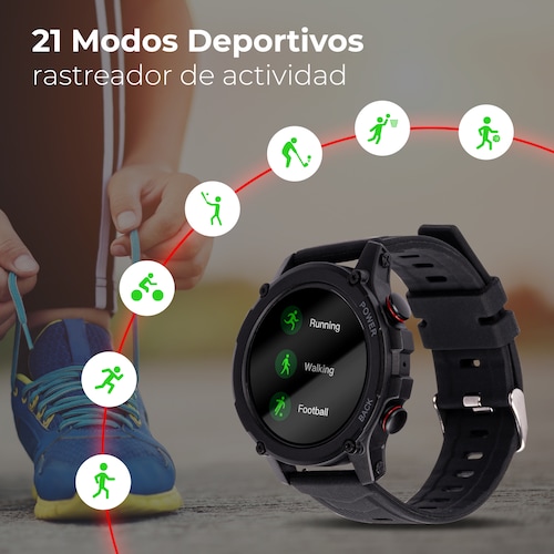 Smartwatch Techzone Deportivo Contra Salpicaduras Grado Ip67