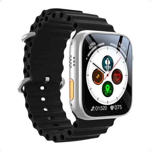 Smartwatch Silver Pantalla 1.3 Ginga Correa Blanco Protección Ip67.
