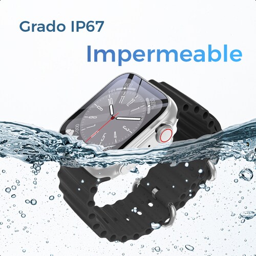 Smartwatch Silver Pantalla 1.3 Ginga Correa Blanco Protección Ip67.
