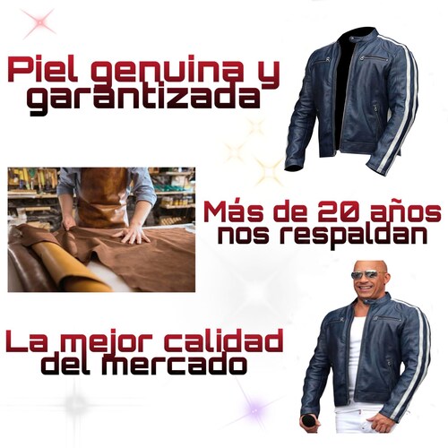 Chamarra de cuero Autentico casual Dominic Toretto para Caballero incluye regalo un llavero de piel 