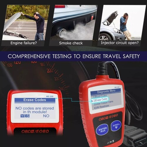 Escaner Automotriz Ms309 Obd2 Leer & Borrar Código De Falla