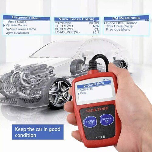 Escaner Automotriz Ms309 Obd2 Leer & Borrar Código De Falla