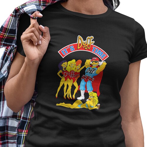 Playera Casual Negra The Simpson It Duff Time para Dama