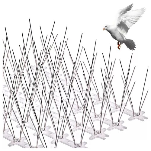 Púas/picos Anti Palomas Aves Pájaros De Acero Inoxidable PLATA