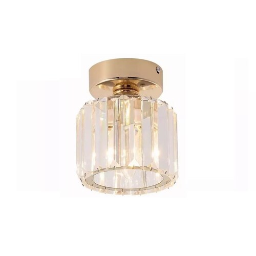 Lámpara De Techo Lámparas Colgante Modernas Cristal Dorado Circular