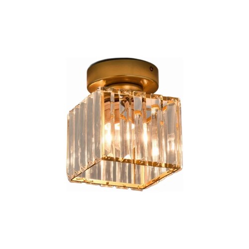 Lámpara De Techo Lámparas Colgante Modernas Cristal Dorado Cuadrado