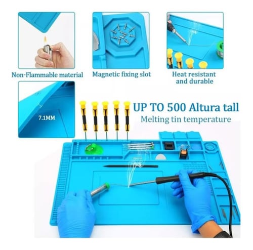 Tapete Antiestatico Reparación Levatador Magnetico De 45 aZUL
